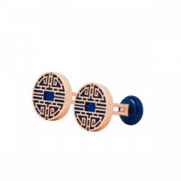 Qing Lapis and Rose Gold Cufflinks